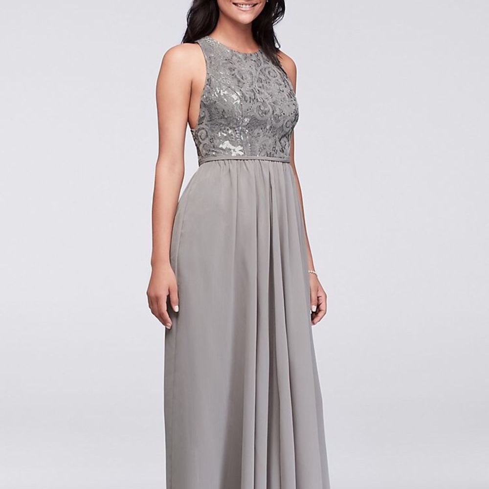 NWT grey/ silver sequined dress